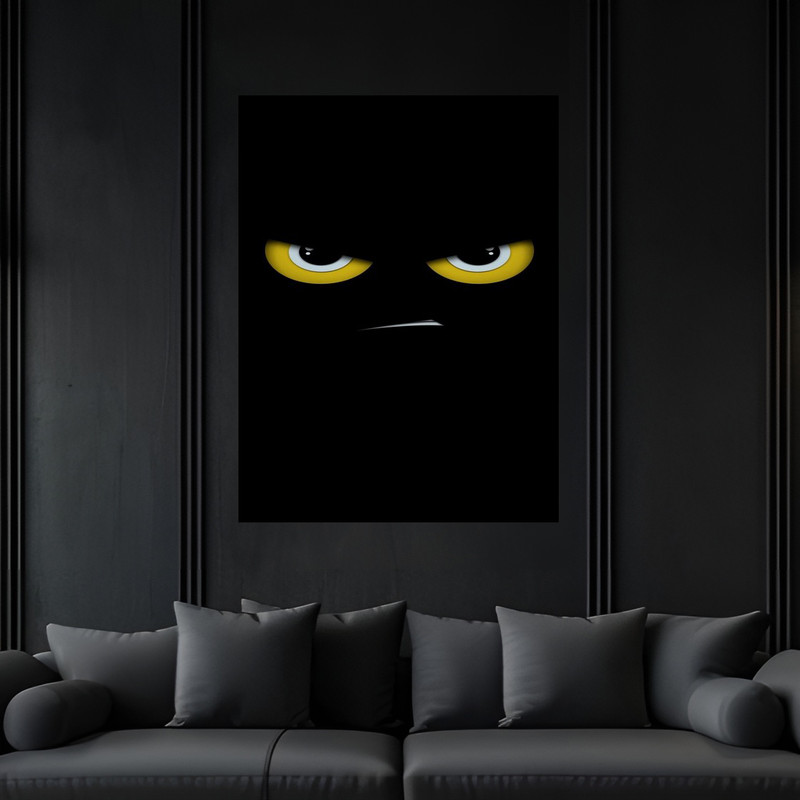 تابلو بکلیت طرح فانتزی شکلک و ایموجی ناراحتی و غمگین مدل B-bu6492 فریم مشکی