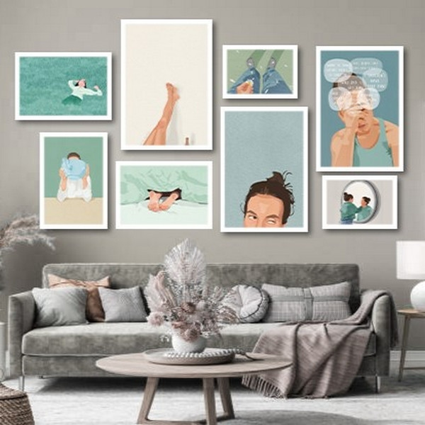 تابلو بکلیت طرح دکوری کلاسیک زندگی  مدل  W-bu3832 مجموعه 8 عددی