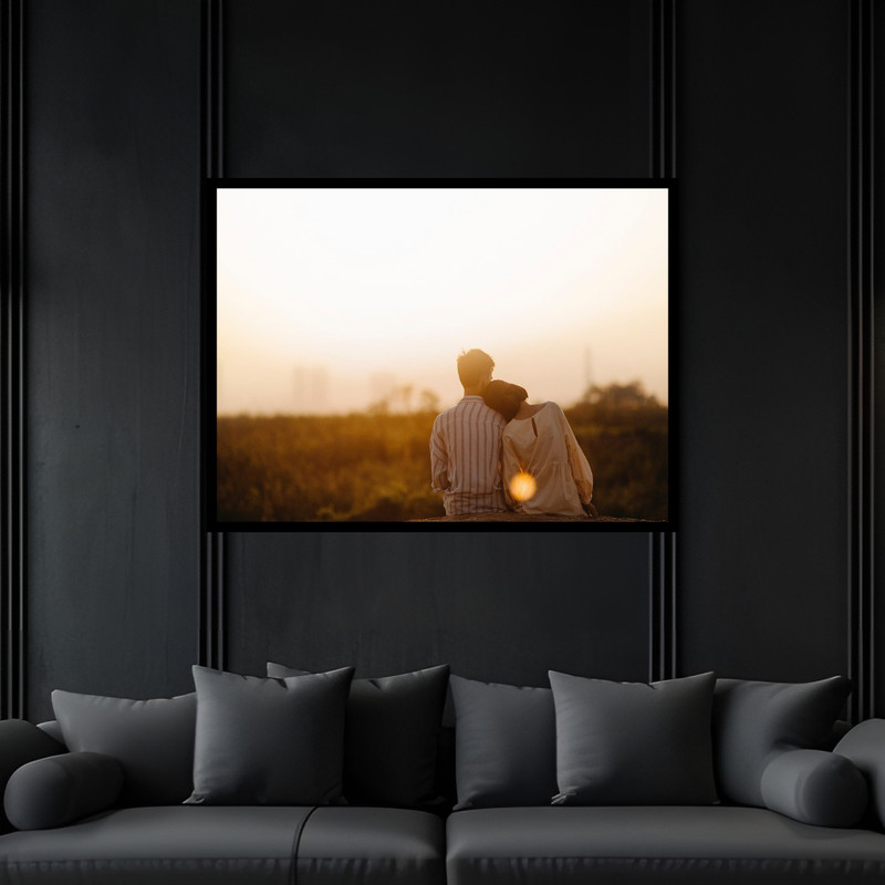 تابلو بکلیت طرح هنری مدرن دوست داشتن مدل B-bu6697 فریم مشکی