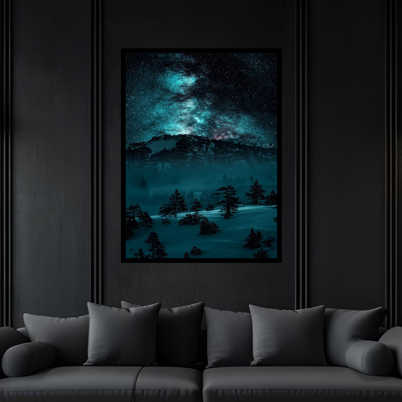 تابلو بکلیت طرح هنری مدرن منظره طبیعت مدل B-bu6221 فریم مشکی