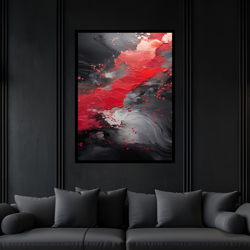 تابلو بکلیت طرح دکوراتیو هنری مدرن نقاشی مدل B-bu6759 فریم مشکی