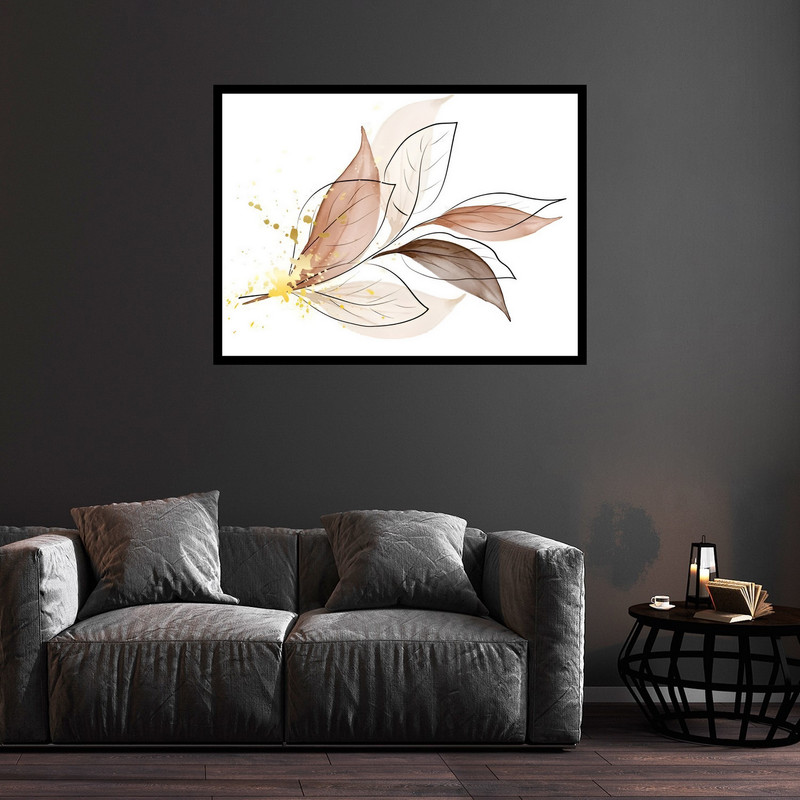 تابلو بکلیت طرح هنری دکوری و دکوراتیو کلاسیک و مینیمال دسته گل مدل B-bu5850 فریم مشکی