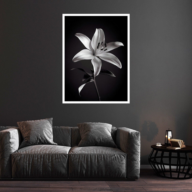 تابلو بکلیت طرح دکوری هنری گل و مدرن مدل W-bu5837 فریم سفید