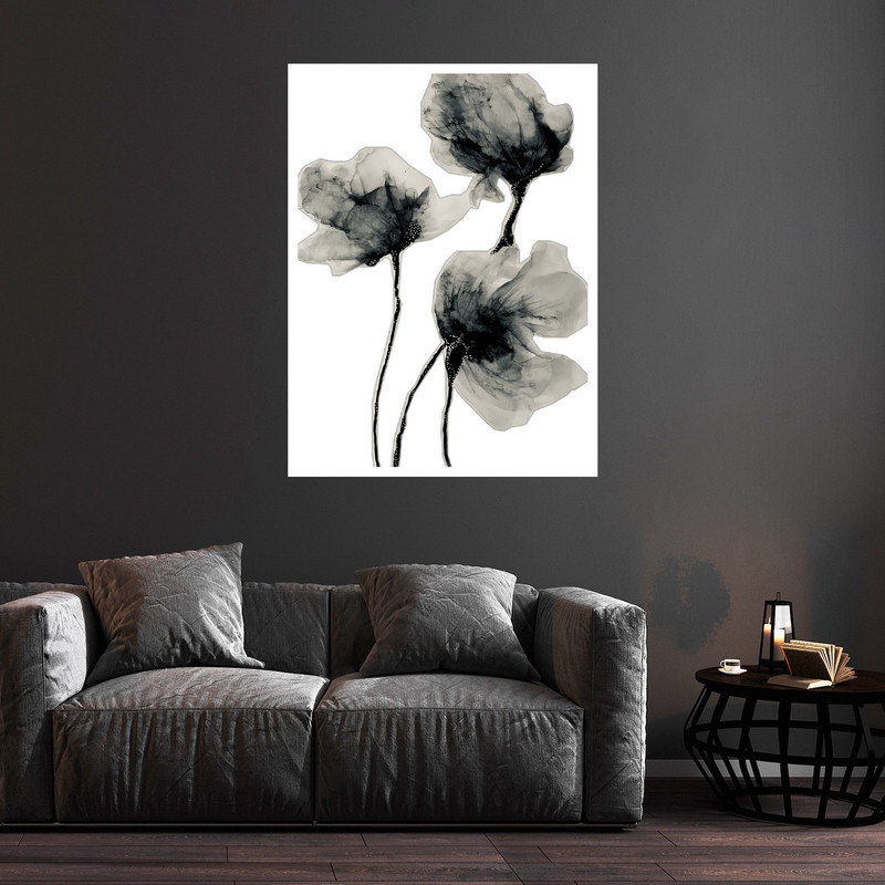 تابلو بکلیت طرح هنری مدرن نقاشی آبرنگ گل مدل W-bu5827 فریم سفید