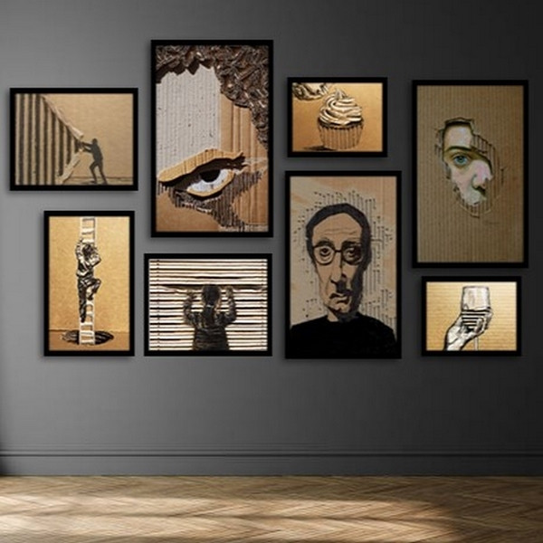 تابلو بکلیت طرح دکوری و مدرن چهره فانتزی مدل B-bu3833 مجموعه 8 عددی