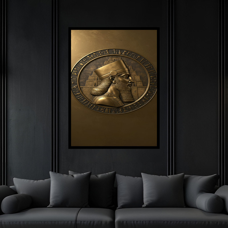 تابلو بکلیت طرح باستانی تاریخی هخامنشیان کوروش مدل B-bu6991 فریم مشکی