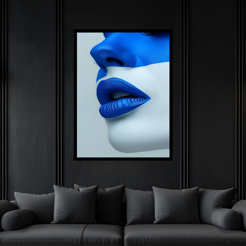 تابلو بکلیت طرح دکوراتیو مدرن ژستیک چهره دخترانه مدل B-bu7017 فریم مشکی