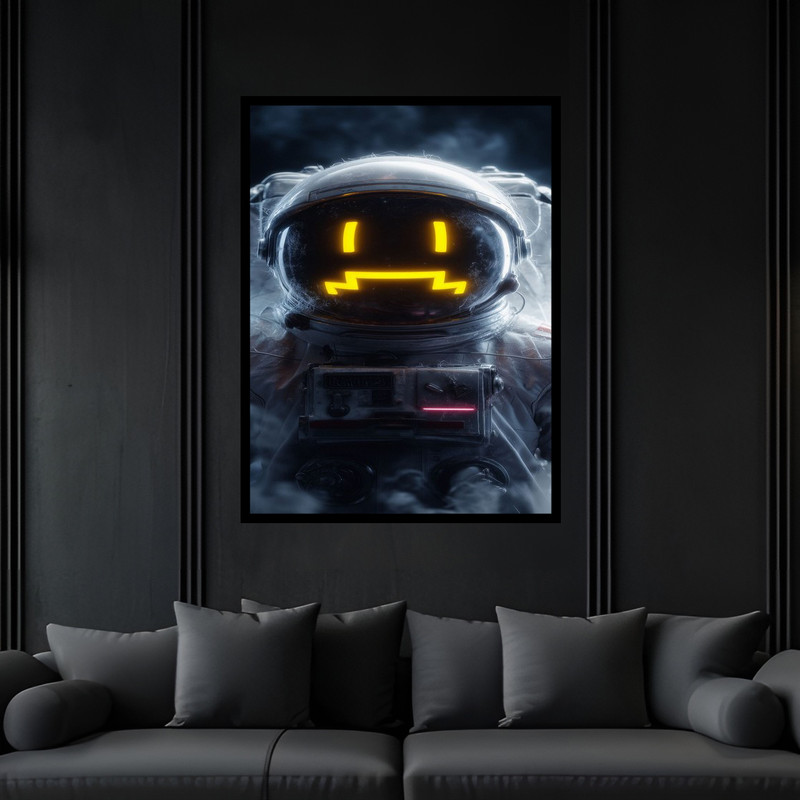 تابلو بکلیت طرح دکوری فانتزی ایموجی غمگین و ناراحتی شکلک دل B-bu6330 فریم مشکی