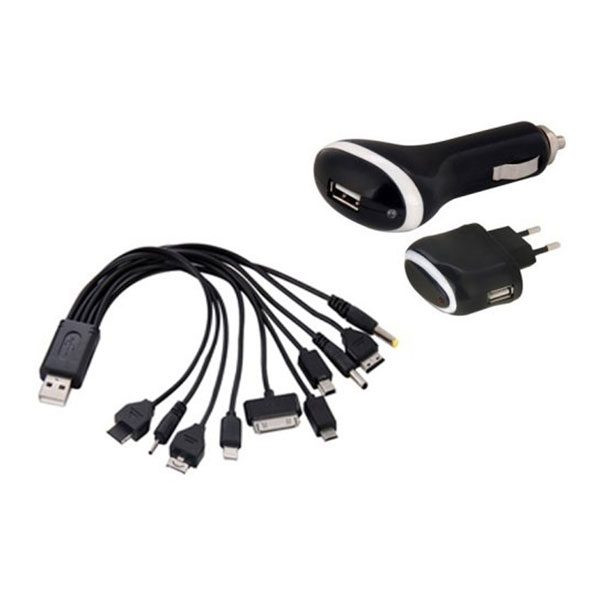 شارژر دیواری ونوس مدل PV-CH52 به همراه شارژر فندکی و کابل تبدیل