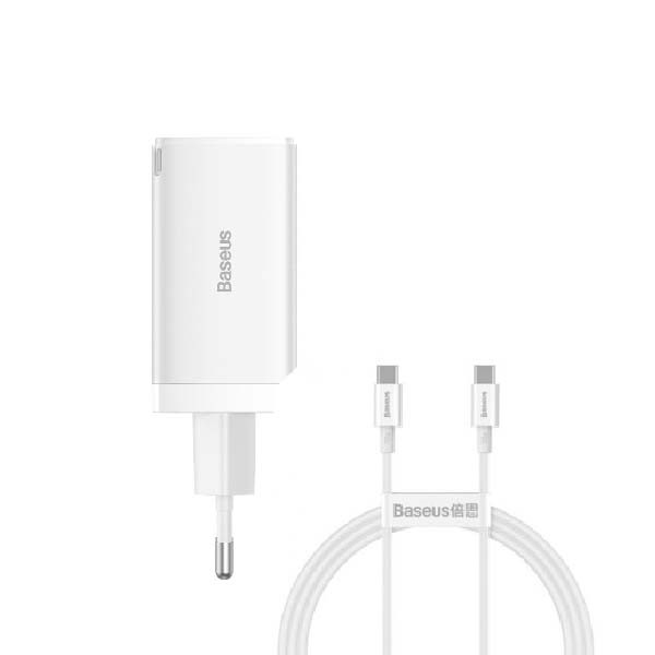 شارژر دیواری 65 وات باسئوس مدل CCGP120202 به همراه کابل USB-C