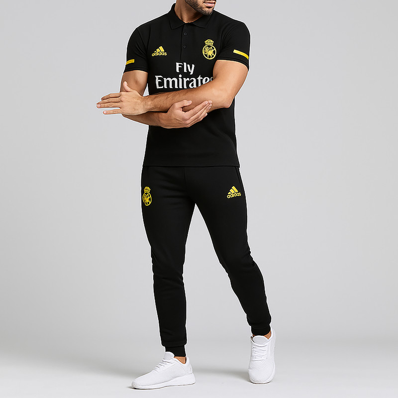 ست پولوشرت و شلوار مردانه رئال مادرید طرح real کد R1021