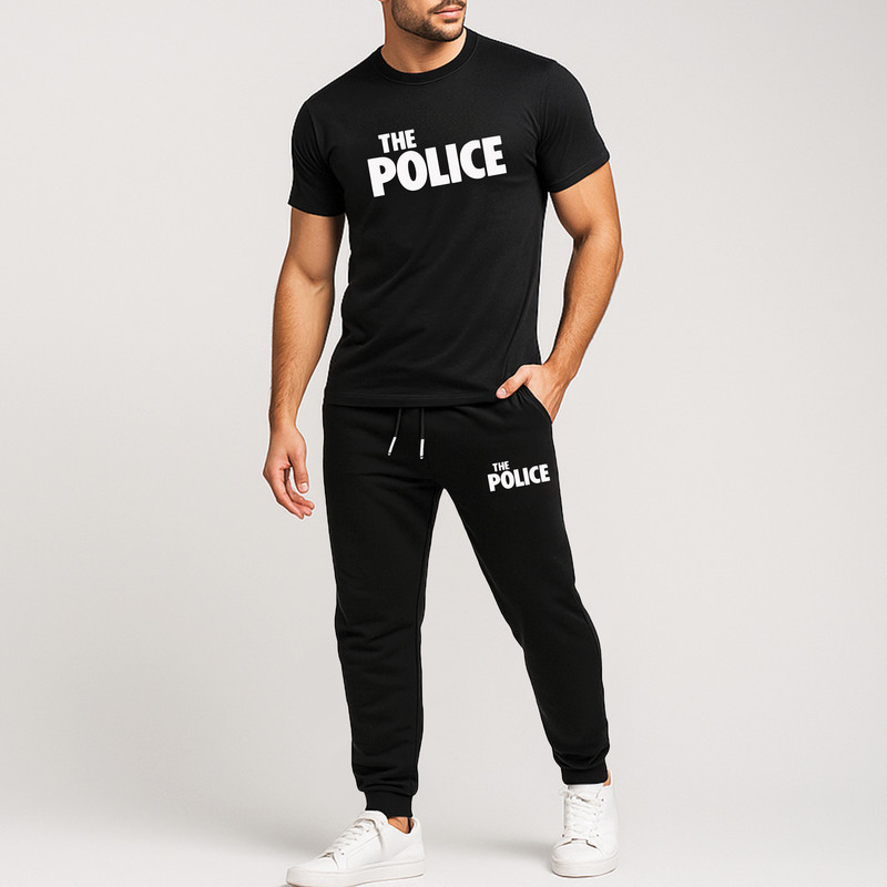 ست تیشرت و شلوار مردانه طرح police کد 0062