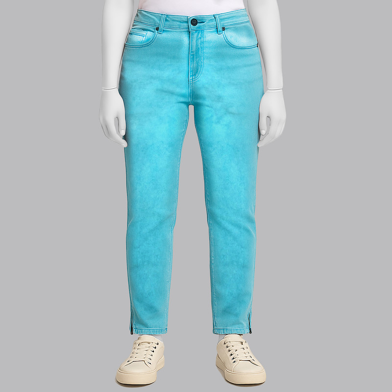 شلوار جین زنانه کالرز مدل دم پا زیپ