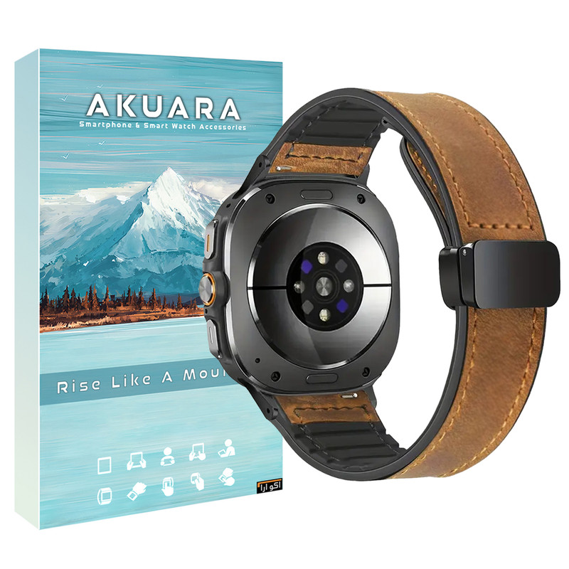 بند آکوآرا مدل Soft Leather 7ubk مناسب برای ساعت هوشمند سامسونگ Galaxy Watch 7 Ultra 47mm
