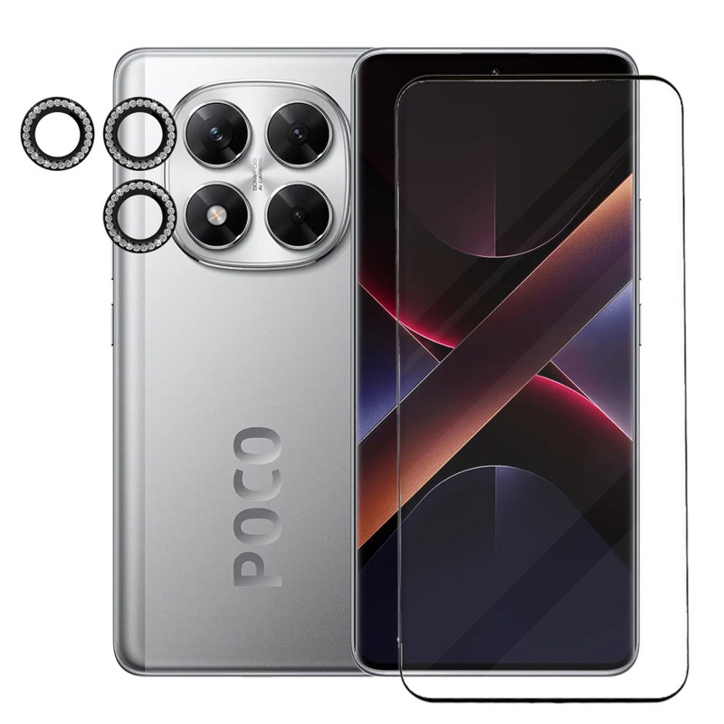 محافظ صفحه نمایش آکوآرا مدل BKNGNGLS مناسب برای گوشی موبایل شیائومی Poco X7 به همراه محافظ لنز