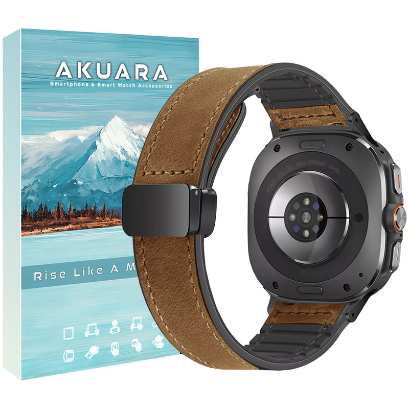 بند آکوآرا مدل SFT Leather مناسب برای ساعت هوشمند سامسونگ Galaxy Watch 7 Ultra 47mm
