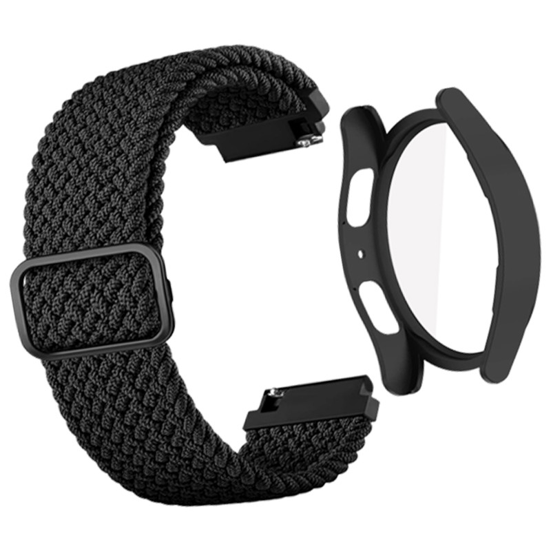 بند آکوآرا مدل Woven BK-GRD مناسب برای ساعت هوشمند سامسونگ Galaxy Watch 7 44mm به همراه کاور