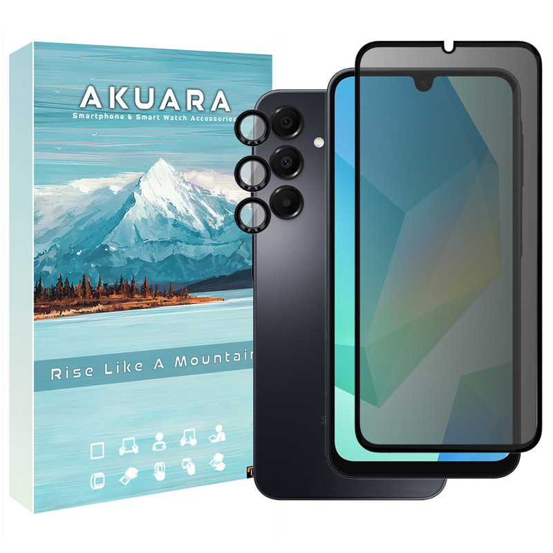 محافظ صفحه نمایش حریم شخصی آکوآرا مدل Prv-ring مناسب برای گوشی موبایل سامسونگ Galaxy A25 به همراه محافظ لنز دوربین