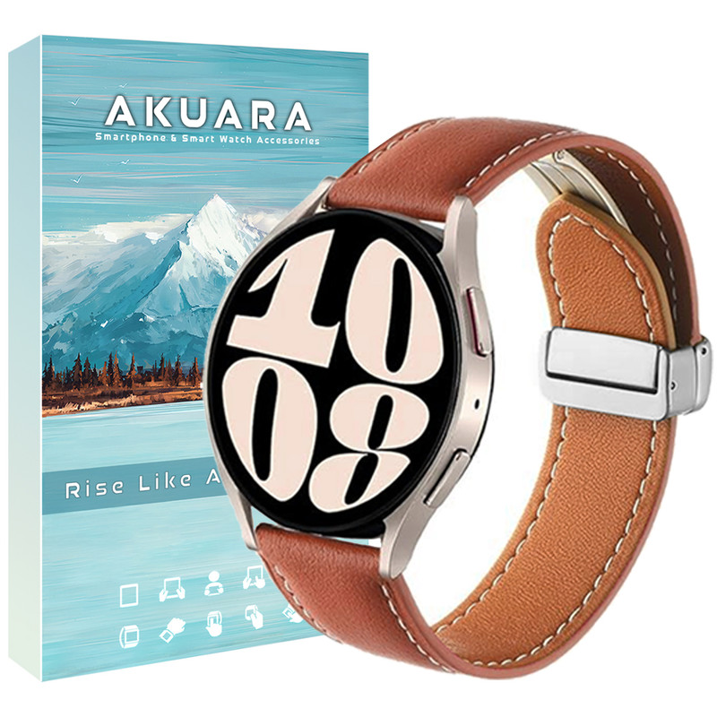  بند آکوآرا مدل Leathery Magnet AK مناسب برای ساعت هوشمند سامسونگ Galaxy Gear S3 / Watch 3 45mm / Watch 46mm / S3 Frontier / S3 Classic Gear 2 R380