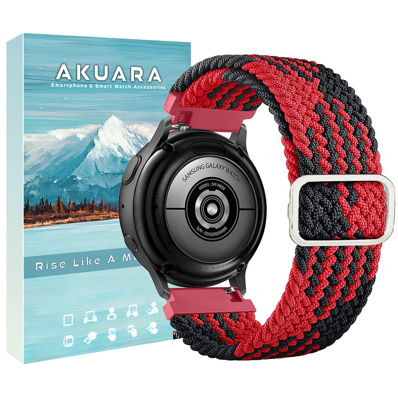بند آکوآرا مدل RdBlk-Woven AK مناسب برای ساعت هوشمند هایلو RS3 (LS04)