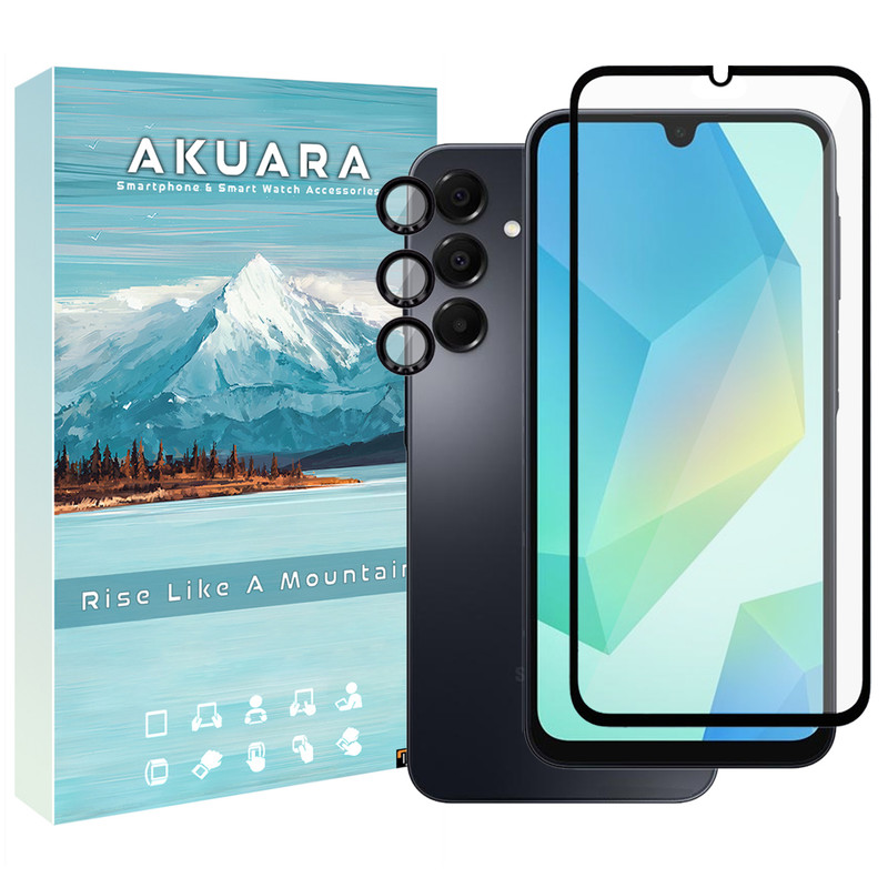 محافظ صفحه نمایش آکوآرا مدل Full-ring مناسب برای گوشی موبایل سامسونگ Galaxy A15 به همراه محافظ لنز دوربین