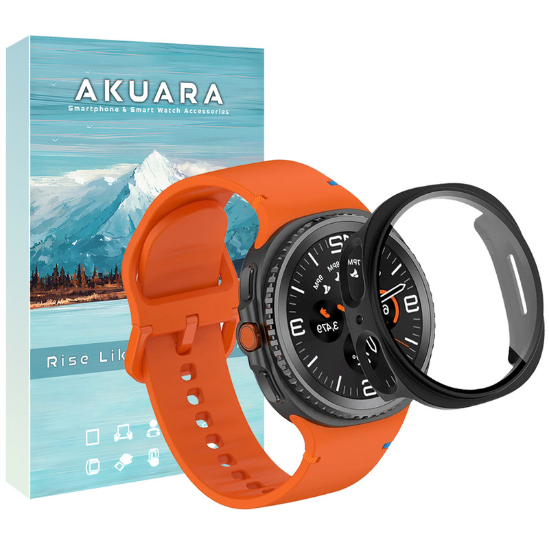 بند آکوآرا مدل Silic nv8 GRDH مناسب برای ساعت هوشمند سامسونگ Galaxy Watch 8 40mm به همراه کاور