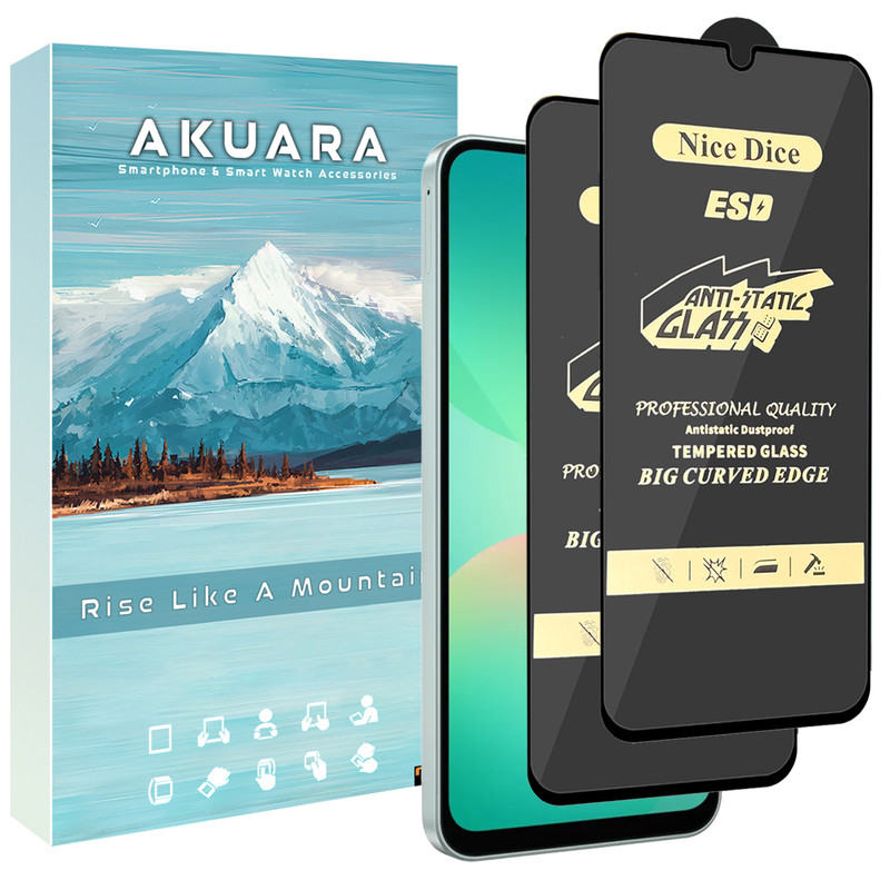 محافظ صفحه نمایش آنتی استاتیک آکوآرا مدل NC Antistatic AKU nas2 مناسب برای گوشی موبایل سامسونگ Galaxy A12 / A02S / A03 / A03 Core / A04 / A04s / A13 4G / A13 5G / A32 5G / M12 مجموعه دو عددی