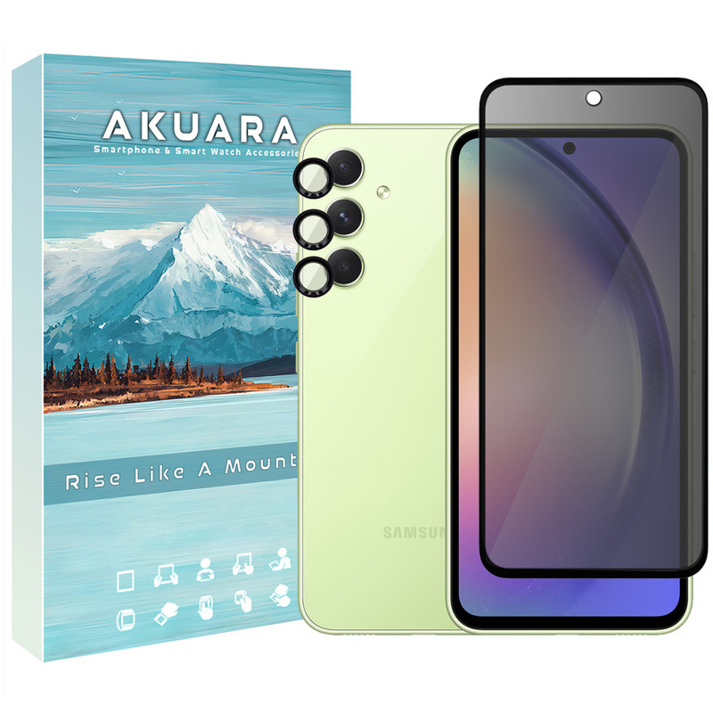 محافظ صفحه نمایش آکوآرا مدل Prv-ring مناسب برای گوشی موبایل سامسونگ Galaxy A54 5G به همراه محافظ لنز دوربین