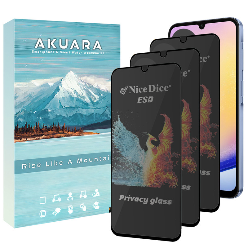 محافظ صفحه نمایش حریم شخصی آکوآرا مدل AKU npv3 مناسب برای گوشی موبایل سامسونگ Galaxy M05 مجموعه سه عددی