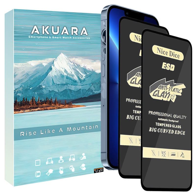 محافظ صفحه نمایش آکوآرا مدل AKU nas2 مناسب برای گوشی موبایل اپل iPhone 13 Pro مجموعه دو عددی