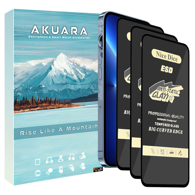 محافظ صفحه نمایش آکوآرا مدل AKU nas3 مناسب برای گوشی موبایل اپل iPhone 16 مجموعه سه عددی