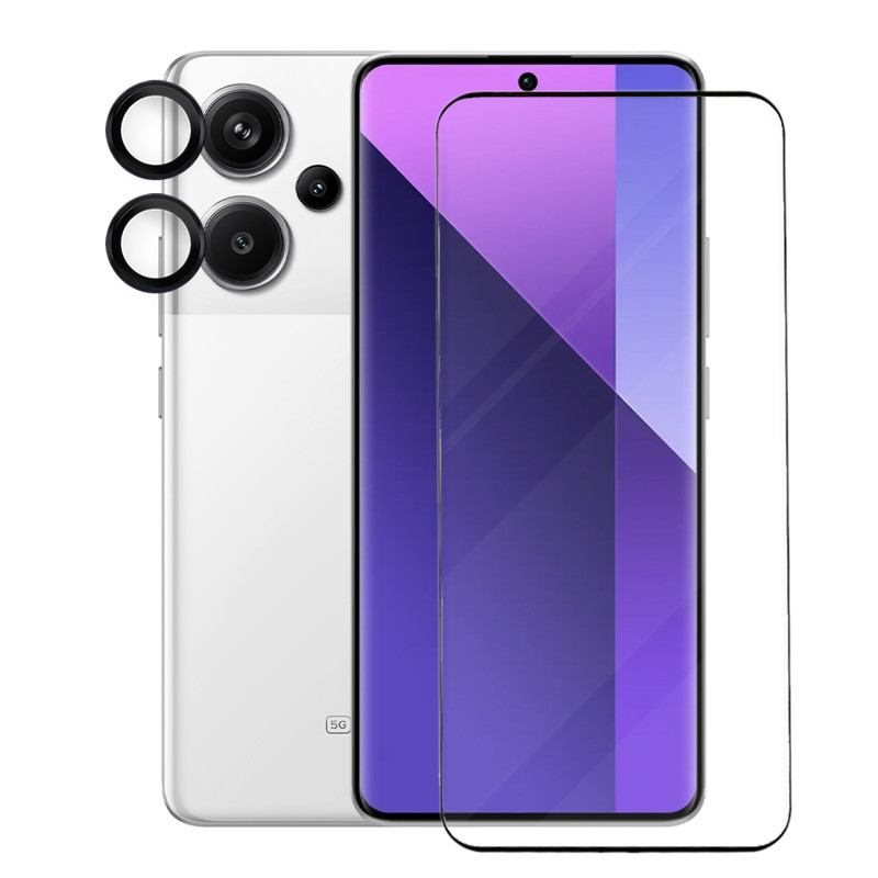 محافظ صفحه نمایش آکوآرا مدل BKRNGGLS مناسب برای گوشی موبایل شیائومی Note 13 Pro Plus 5G به همراه محافظ لنز