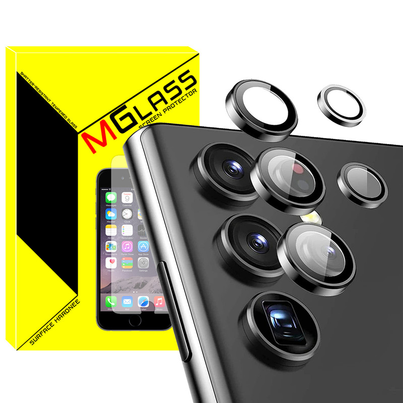محافظ لنز دوربین ام‌گلس مدل Ring Metal مناسب برای گوشی موبایل سامسونگ Galaxy S23 Ultra