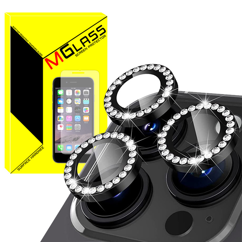 محافظ لنز دوربین ام‌گلس مدل Ring Diamond مناسب برای گوشی موبایل اپل Iphone 13 Pro / 13 Pro max