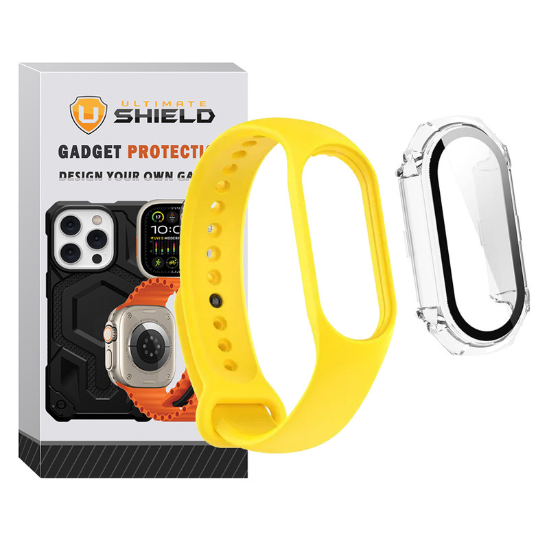 بند آلتیمیت شیلد مدل Mi7 GRD CL مناسب برای ساعت هوشمند شیائومی Mi Band 7 به همراه کاور