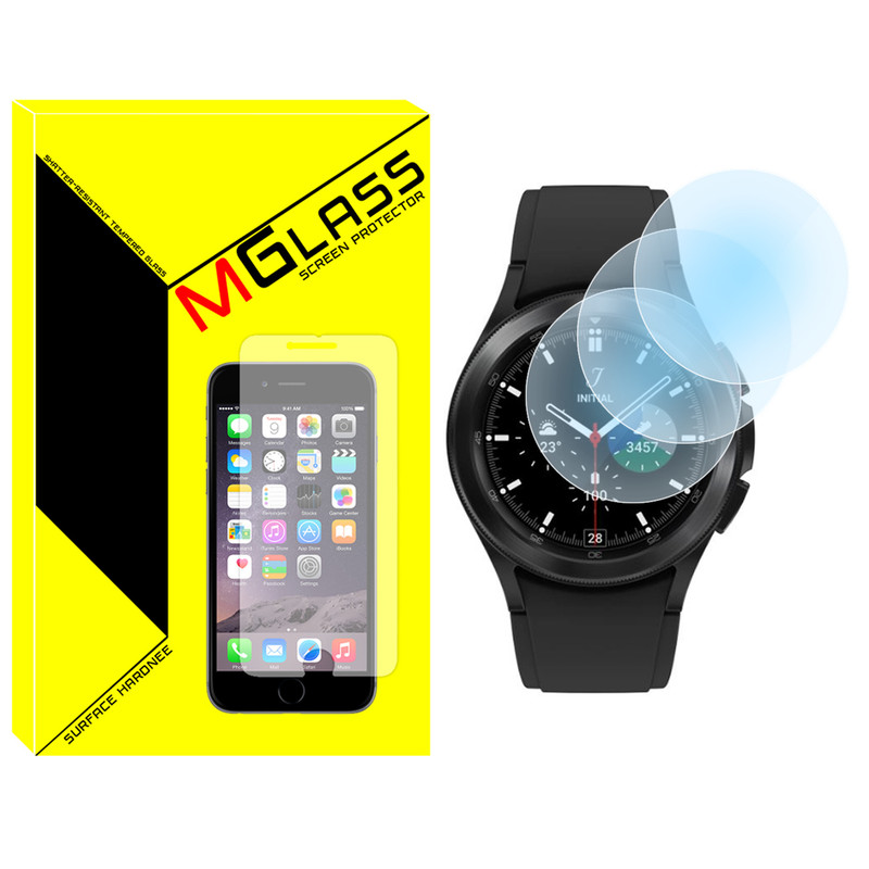 محافظ صفحه نمایش شیشه‌ای ام گلس مدل SH-MG مناسب برای ساعت هوشمند سامسونگ GALAXY Watch 4 Classic 46mm بسته سه عددی