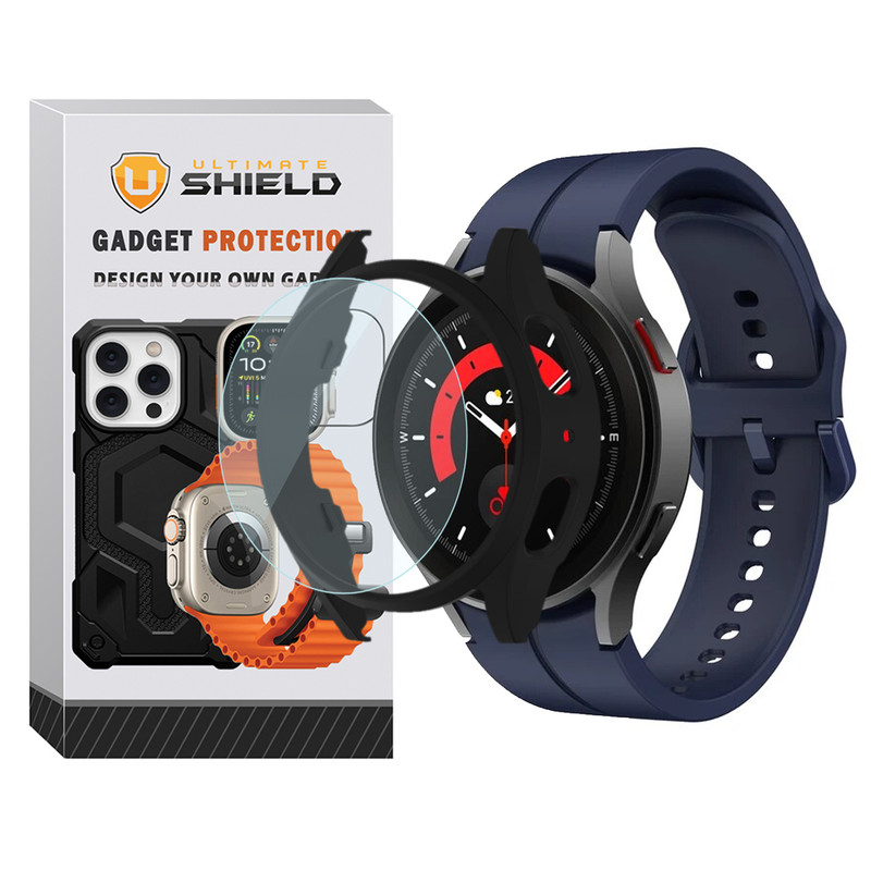 بند آلتیمیت شیلد مدل Silic ORG_GRD مناسب برای ساعت هوشمند سامسونگ Galaxy Watch 5 Pro 45mm به همراه کاور