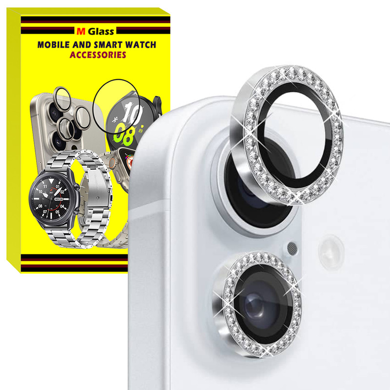 محافظ لنز دوربین فلزی ام‌گلس مدل RNG Diamond MG مناسب برای گوشی موبایل اپل iPhone 16