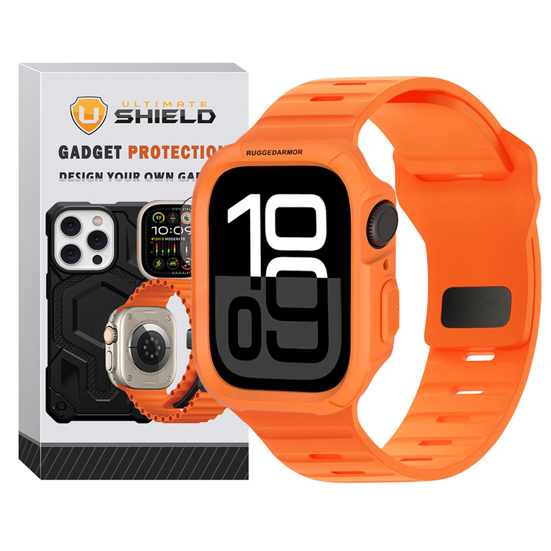 بند آلتیمیت شیلد مدل SPG Rugged مناسب برای اپل واچ Series 10 سایز 46mm به همراه کاور