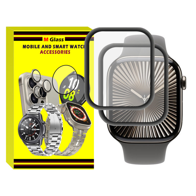 محافظ صفحه نمایش نانو ام‌گلس مدل Pmma-MG مناسب برای اپل واچ Series 10 46mm بسته دو عددی