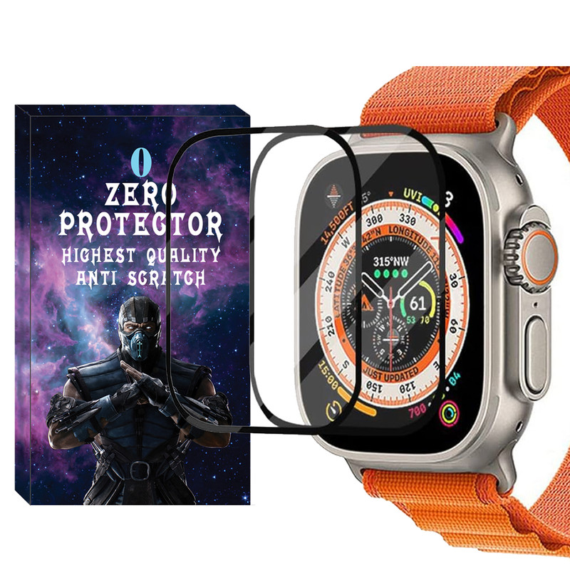 محافظ صفحه نمایش شیشه‌ای زیرو مدل SH-FULL-ZR مناسب برای اپل واچ Ultra 49mm / Ultra 2 49mm بسته دو عددی
