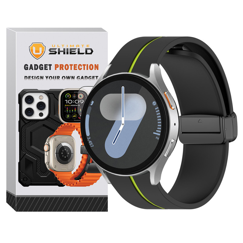 بند آلتیمیت شیلد مدل Green Line مناسب برای ساعت هوشمند سامسونگ Galaxy Watch 4/5/6/7/FE 40/43/44/46/47mm