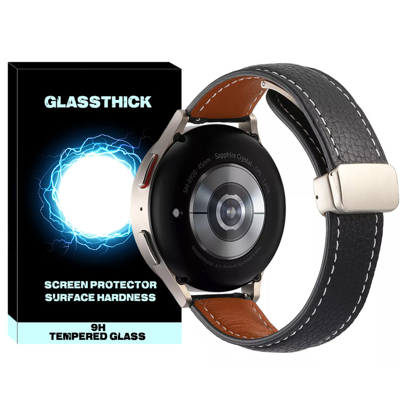 بند گلستیک مدل Mag Leather GL TW مناسب برای ساعت هوشمند میبرو سایز 22 میلی متری A1 / A2 / A3