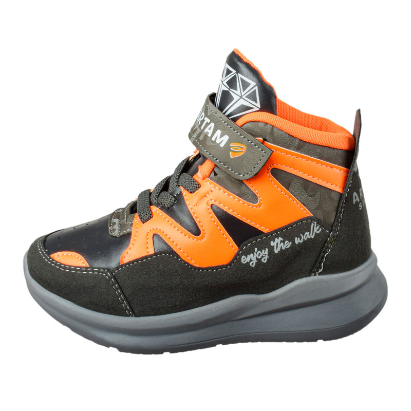 نیم بوت پسرانه مدل بند کشی برچسبی ELF.GRY.3732