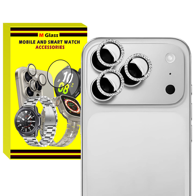 محافظ لنز دوربین فلزی ام‌گلس مدل RNG Diamond MG مناسب برای گوشی موبایل اپل iPhone 17 Pro Max