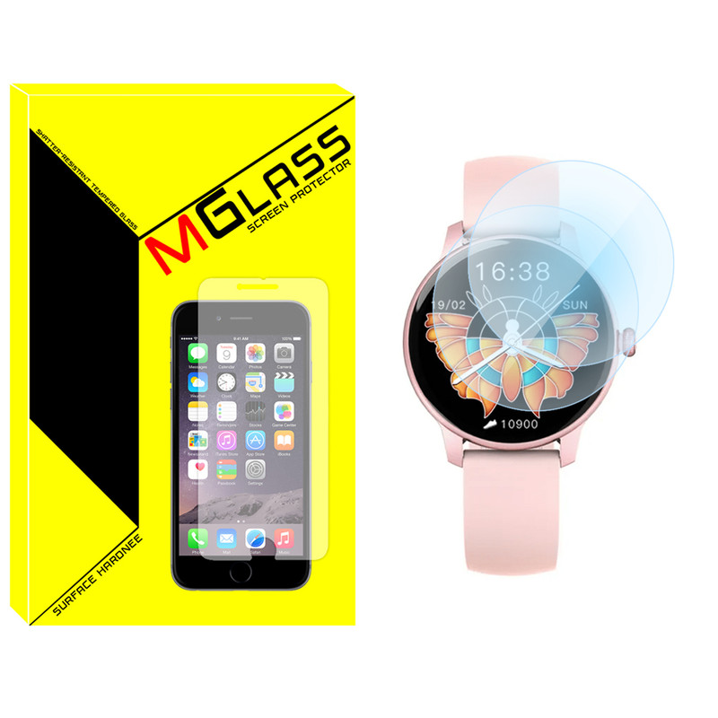 محافظ صفحه نمایش شیشه‌ای ام‌گلس مدل Glass-MG مناسب برای ساعت هوشمند ایمیلب W11 بسته دو عددی