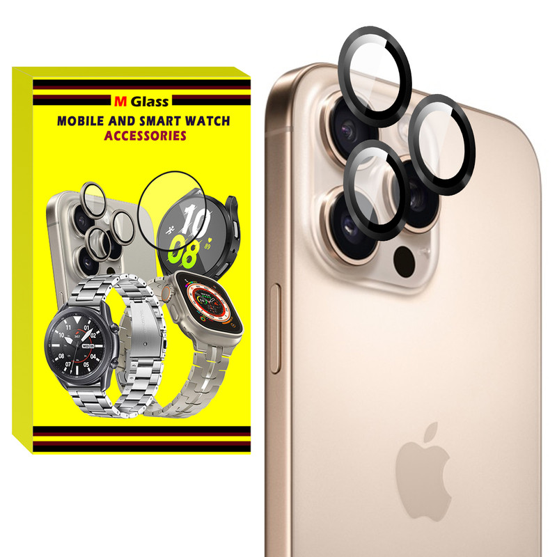 محافظ لنز دوربین فلزی ام‌گلس مدل RNG MTL MG مناسب برای گوشی موبایل اپل iPhone 15 Pro Max