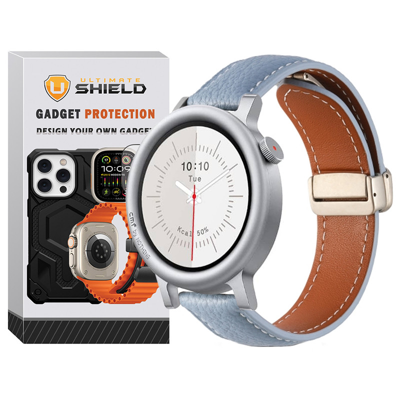 بند آلتیمیت شیلد مدل MAG Leather TW مناسب برای ساعت هوشمند ناتینگ CMF Watch 3 Pro 22mm