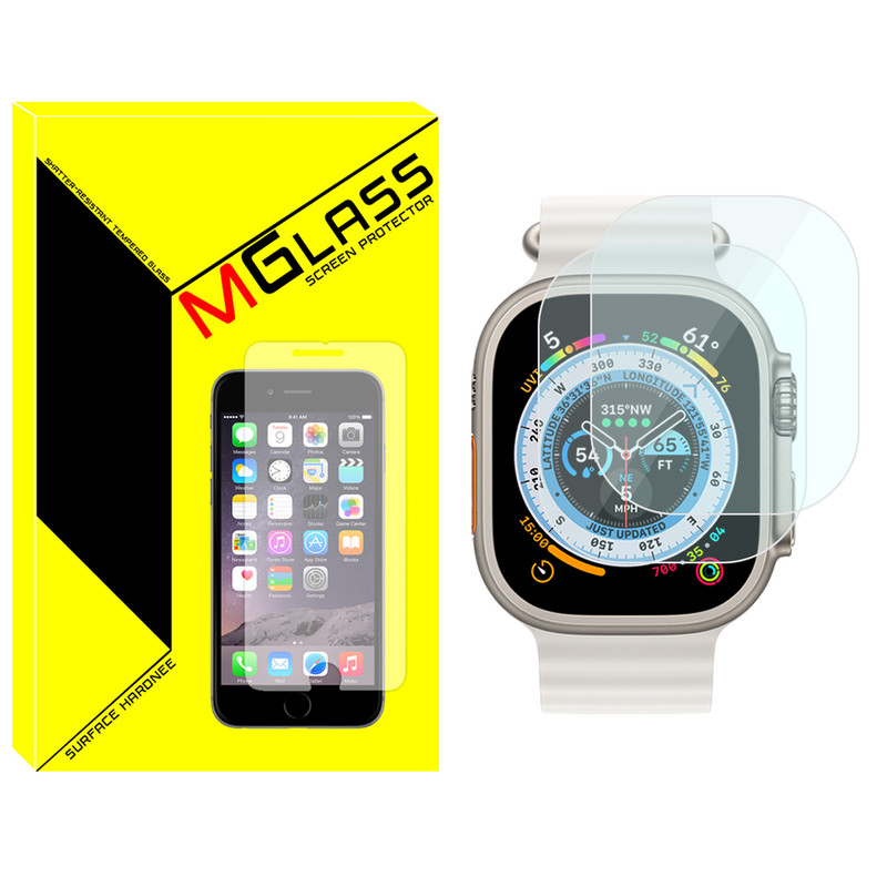محافظ صفحه نمایش شیشه‌ای ام‌گلس مدل Glass-MG مناسب برای ساعت هوشمند ویرفیت S8 Ultra max بسته دو عددی