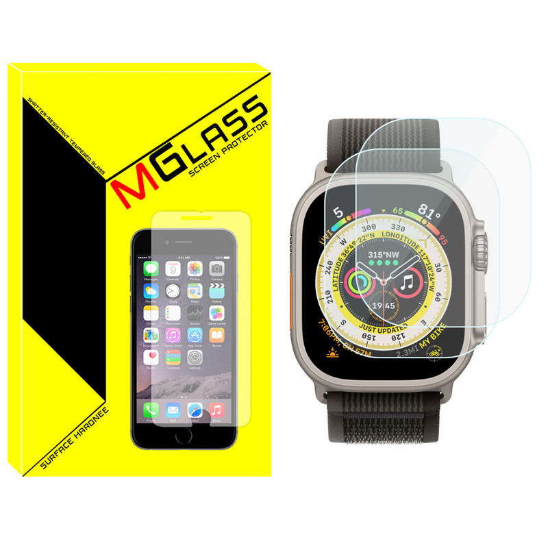 محافظ صفحه نمایش شیشه‌ای ام‌گلس مدل Glass-MG مناسب برای ساعت هوشمند ویرفیت N8 Ultra بسته دو عددی